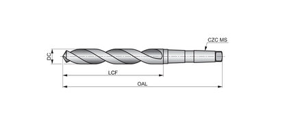 209 HSS Steam Oxide 118D TPR Shank JL Drill 37/64 inch