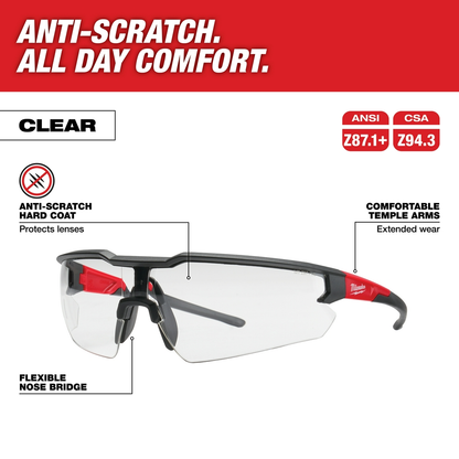 Safety Glasses Clear Anti-Scratch Lenses (Polybag)