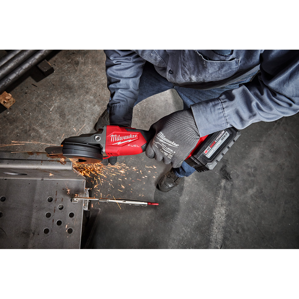 M18 FUEL™ 5" Flathead Braking Grinder Slide Switch Lock-On