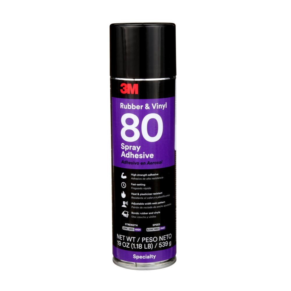 3M™ Rubber and Vinyl Spray Adhesive, 80, yellow, 24 oz. (709.8 ml), 6/cs
