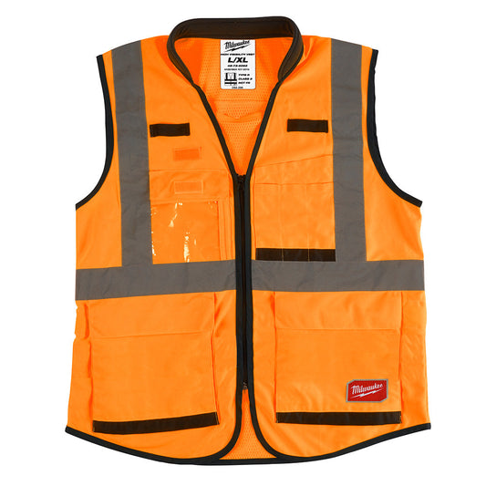 High Visibility Performance Safety Vest, Orange, CSA/ANSI - L/XL, 12/PK
