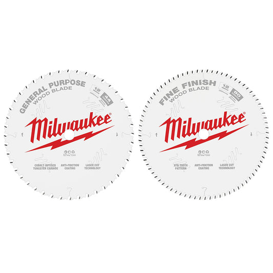 12 In 44t + 80t Two Pack Circular Saw Blade