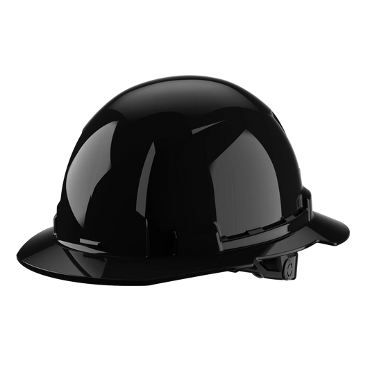 Bolt™ Full Brim Hard Hat White/6pt Ratcheting Suspension - Type 1, Class e, Black
