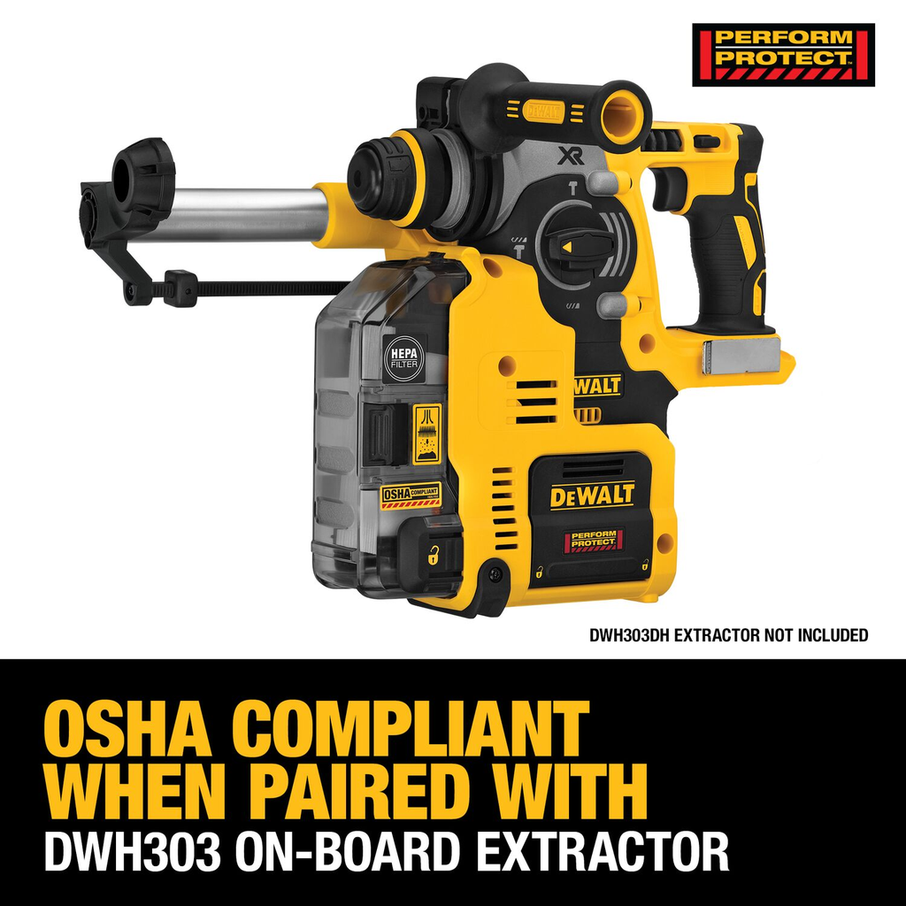 DEWALT 20V MAX* XR Brushless Cordless 1 In. SDS PLUS L-Shape Rotary Hammer (Tool Only)