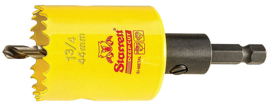 HSS Bi-Metal Deep Cut Hole Saw with Arbor, 1-3/4" (44mm)