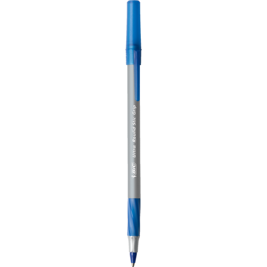 Pens, Round Stic Grip, Medium Point, Blue, 12/Box