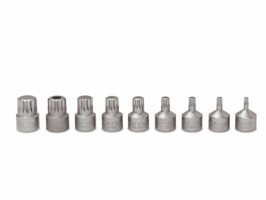 9 pc 3/8" Drive Metric Triple Square XZN Stubby Socket Driver Set (4-18 mm)