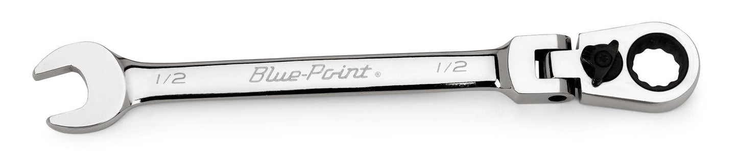 1/2" 12-Point SAE 15° Offset Flex-Head Ratcheting Box/ Open-End Wrench