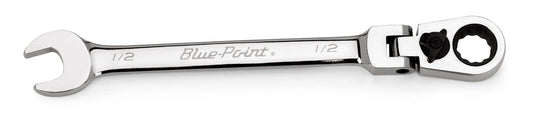 1/2" 12-Point SAE 15° Offset Flex-Head Ratcheting Box/ Open-End Wrench
