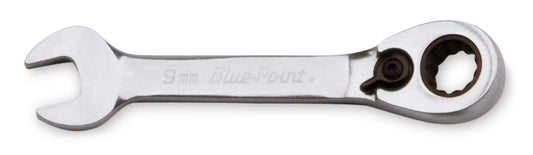 9 mm 12-Point Metric 15° Offset Short Ratcheting Combination Wrench