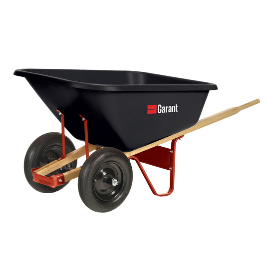 Garant BP8, 8 Cubic Foot Corrosion Proof Poly Tray Wheelbarrow With Wood Handles