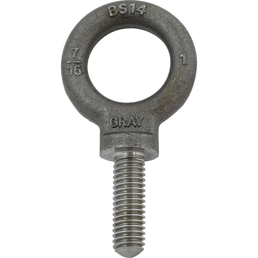 7/16-14 Shoulder Pattern Eye Bolt with 1-3/8 Inch Shank