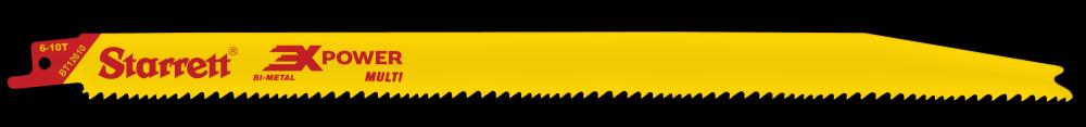 3X Power - Lames alternatives bimétalliques multi-usages - 12" x 3/4" x 0,050" - 6-10 TPI - Forme conique - Paquet de 5