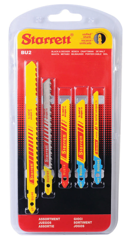 Multi Assortment 5 Pcs Unified Shank Jig Saw Blade Assortment Pack