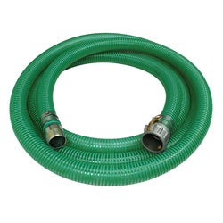 Saturn Green PVC Suction Hose 4" x 25' with Part C and Plated Nipple