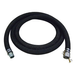 Rubber Water Suction Hose 6 Inch x 20 Feet with Steel Helix and Aluminum Camlock Fittings