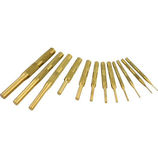 Brass Pin Punch Set, 12 Pieces