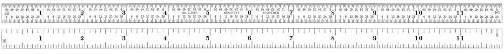 C304R-12 Full Flexible Steel Rule with Inch Graduations