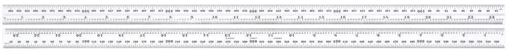 Lame pour équerres combinées et rapporteurs d'angle pouces/mm 24"/600mm Chrome satiné
