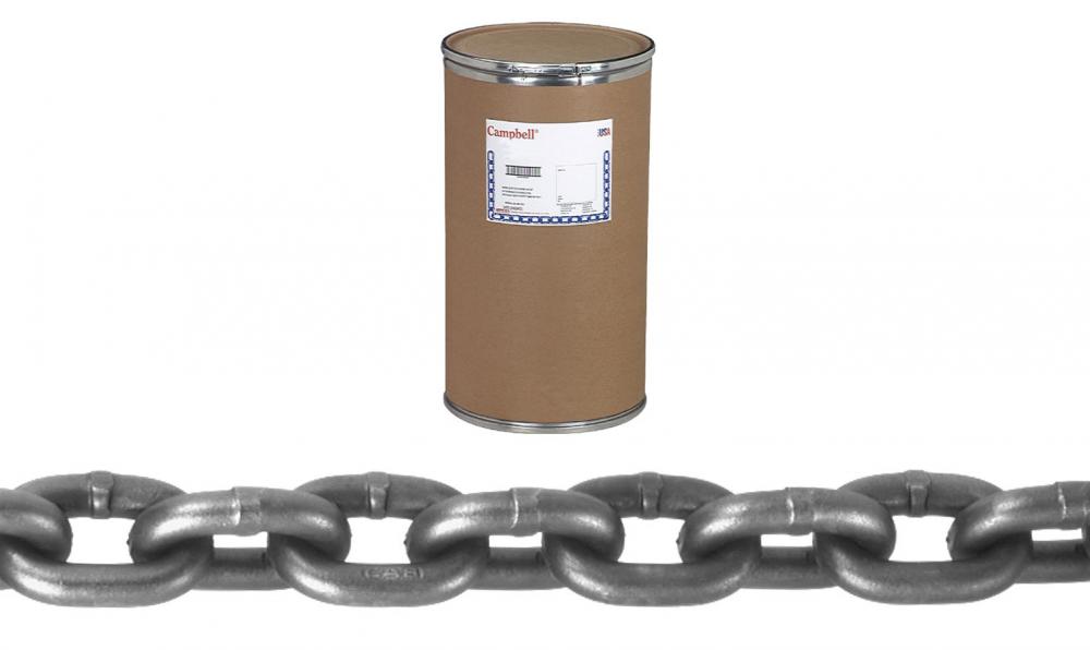 Campbell Chain, 5/16 in., Gr 100, Cam-Alloy Chain, Bright, 5700 lb SWL, 500 ft/Drum