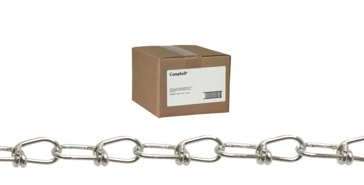 Double Loop Chain, #2, Zinc Plated, 100' Carton