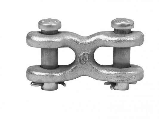 7/16” - 1/2” Double Clevis Link, Forged Steel, Zinc Plated