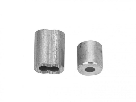 Ensemble d'embouts de câble 1/8" (2 pièces) et de butées (2 pièces), aluminium