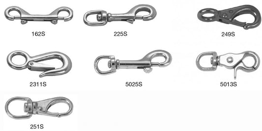 Mousqueton rapide rigide à oeil rond de 3/8 po, acier inoxydable - #249S-0