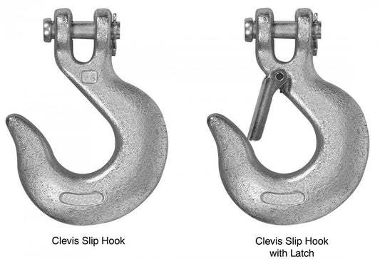 3/8" Grade 43 Clevis Slip Hook With Latch, Zinc Plated