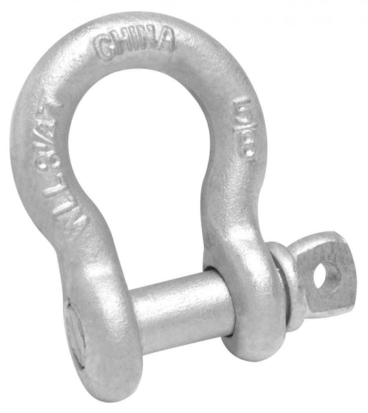 3/8" Hot Galvanized Anchor Shackle, Screw Pin