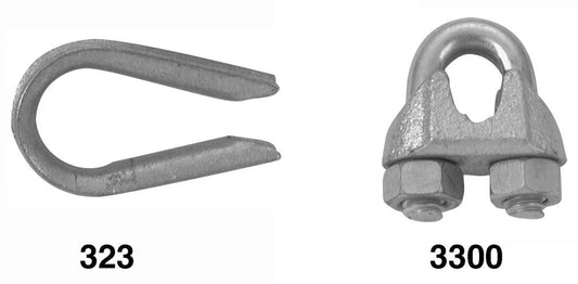 Cosse pour câble métallique 1/8", électro-galvanisée