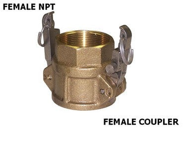BUCHANAN RUBBER CGD-150-B1 Cam and Groove Coupler, 1-1/2 in Type D x 1-1/2 in FPT, Brass