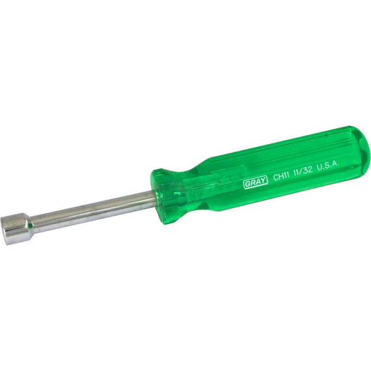 Nut Driver - 11/32" Hex x 6-5/8", Green