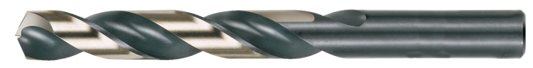 Cle-Line, 135° Heavy-Duty Jobber Length Drill Bit With 3 Flats, Black & Gold, HSS, 1878 LET-Z