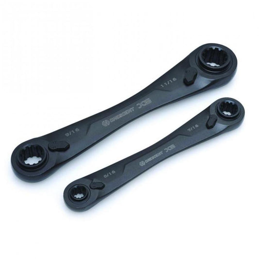 2-Piece X6™ 4-In-1 Black Oxide Spline Ratcheting Sae Wrench Set
