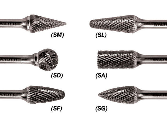 Conical (sm), Double Cut, 1/8 In. X 7/16 In. X 1/8 In.