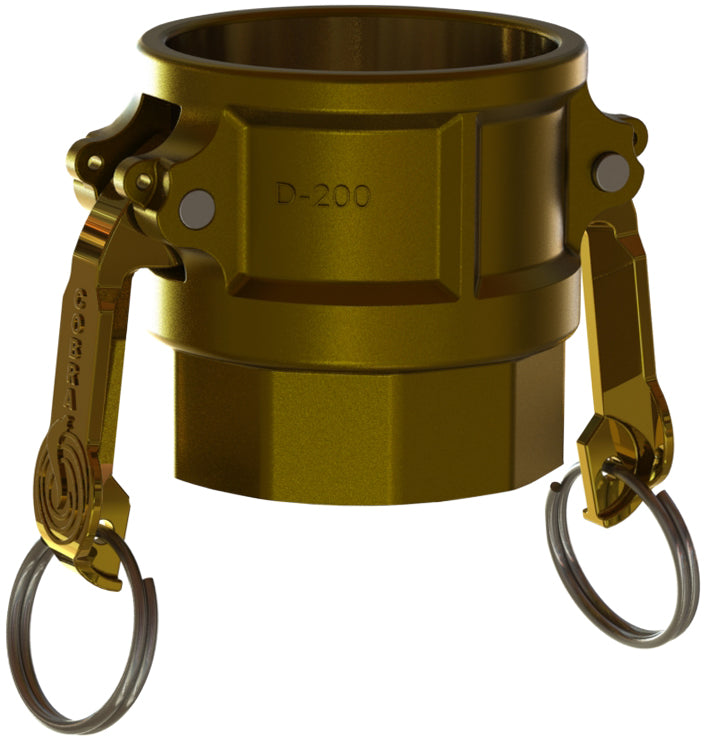 Insta-Lock Part D, Goodyear, Brass, Female Coupler x Female NPT, 2 In