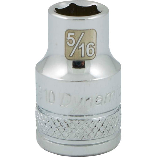 Socket - 3/8" Drive, 5/16" Hex, 6-Point, Chrome