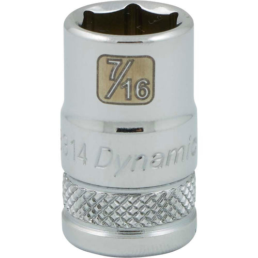 Socket - 3/8" Drive, 7/16" Hex, 6-Point, Chrome