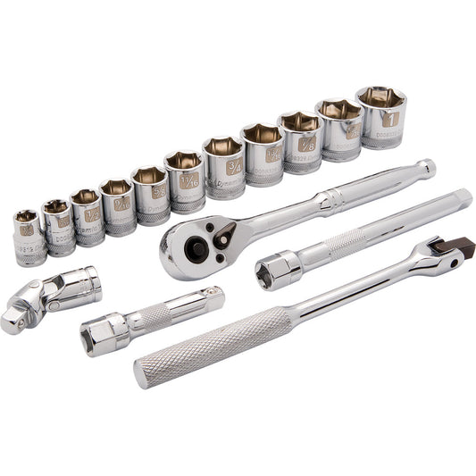 3/8" Drive - 16 Piece, 6 Point, Standard SAE Socket Set