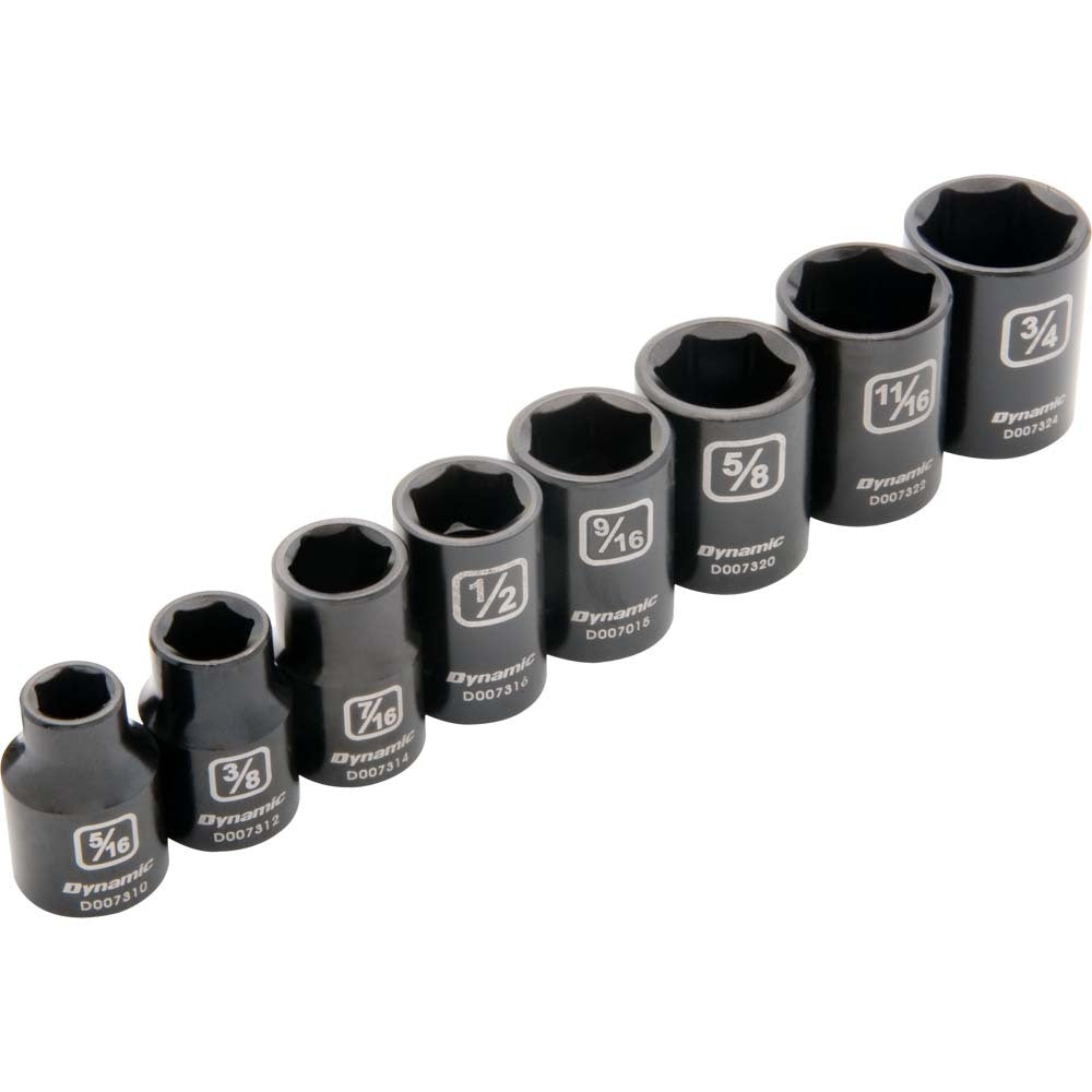 Socket Set - 3/8" Drive 8 Pieces 6-Point SAE Standard Impact