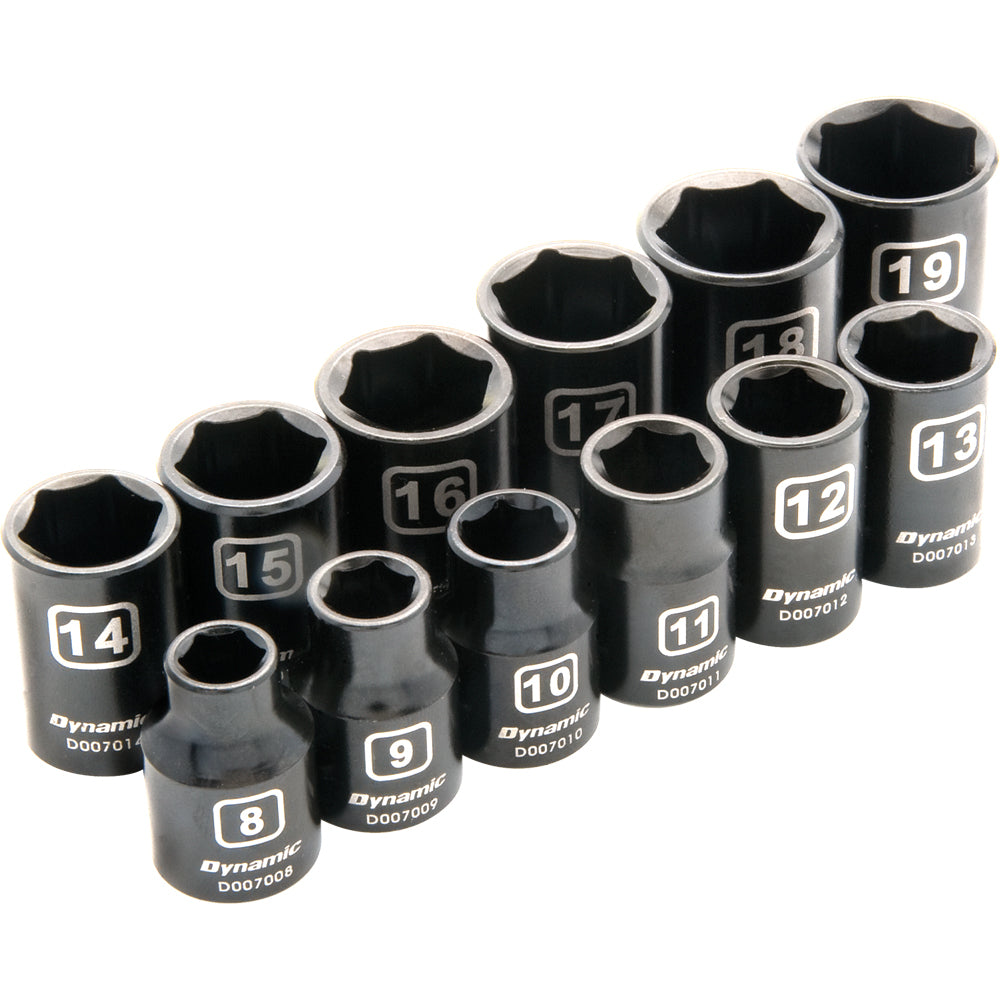 Socket Set - 3/8" Drive 12 Pieces 6-Point Metric Standard Impact