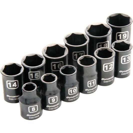 Socket Set - 3/8" Drive 12 Pieces 6-Point Metric Standard Impact