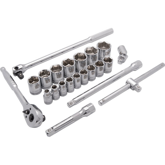 1/2" Drive - 22 Piece, 6 Point, Standard SAE Socket Set