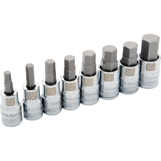 Socket Set - 1/2" Drive 8 Pieces Standard SAE Hex