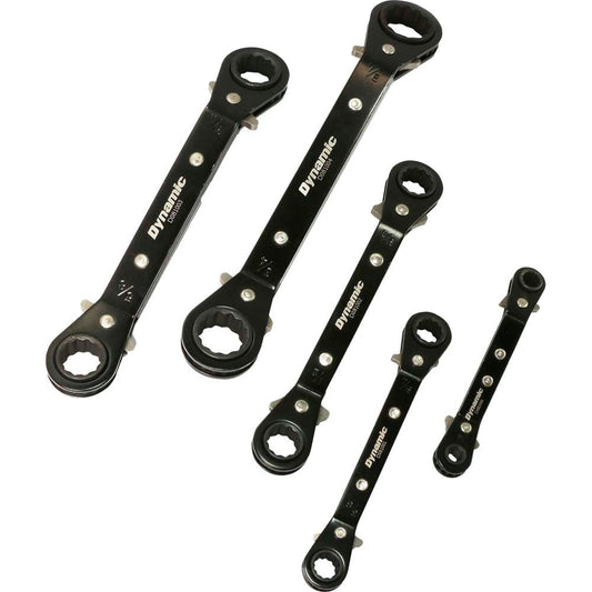 Clé à cliquet inversée SAE à double boîte - 5 pièces