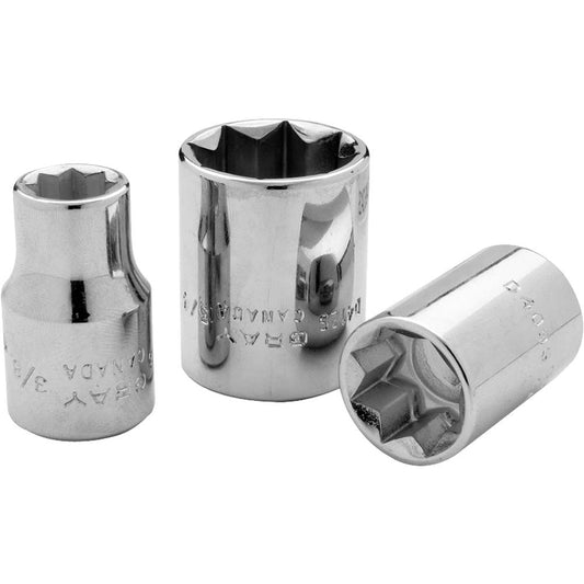 Douille - Double carré, entraînement 1/2", 3/8", 8 pans