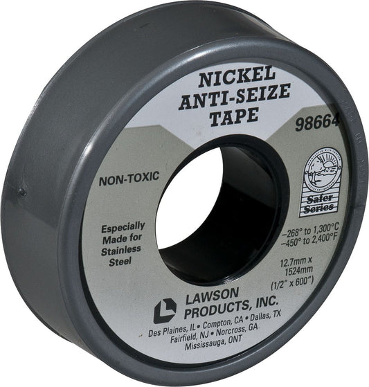 Anti Seize Tape, Nickel, 1/2 x 600"