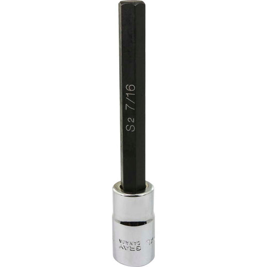 Socket - Hex Head, 7/16" x 1/2" Drive, Long