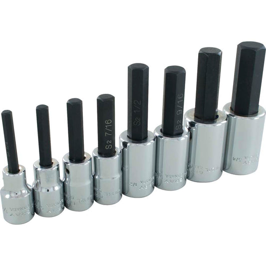 Socket Set - Hex Head, 1/2" Drive, 8-Piece